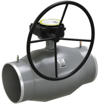 Кран шаровый LD КШЦПР Gas 125.025.П/П.03. из стали 09Г2С Ду125 Ру2,5МПа с редуктором в Брянске